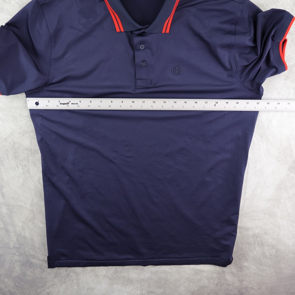 G/FORE Polo Shirt Mens XL Navy Blue Skull Jacquard G4MF22K115 Short Sleeve - Picture 6 of 8